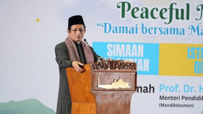 Menag Nasaruddin Umar pada peringatan 1 Muharam tingkat kenegaraan di Masjid Istiqlal, Jakarta, Kamis (26/6/2025). Foto(HumasKemenag)
