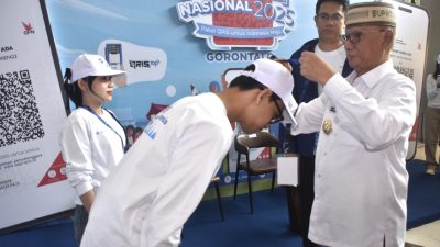 Bupati Ismet Mile didampingi Sekda Iwan Mustapa dan Plh Kepala Perwakilan Bank Indonesia Provinsi Gorontalo, M. Andi Destrian menghadiri dan membuka kegiatan QRIS Jelajah Budaya Indonesia 2025 yang digelar oleh Perwakilan Bank Indonesia Provinsi Gorontalo, di Kanor Perwakilan Bank Indonesia Provinsi Gorontalo, Selasa (12/8/2025). (Humas-Bone Bolango)