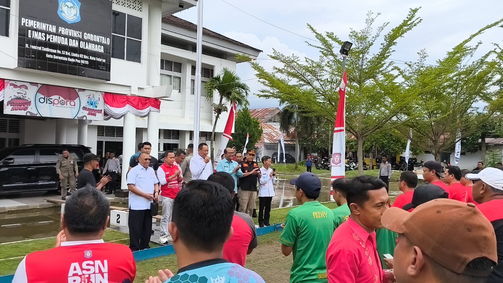 Gubernur Gorontalo, Gusnar Ismail saat membuka Turnamen Gateball Antar Organisasi Perangkat Daerah (OPD) se-Provinsi Gorontalo, Kamis (7/8/25) Dokumen: (Alkaf Prayoga/ Fokusnews)