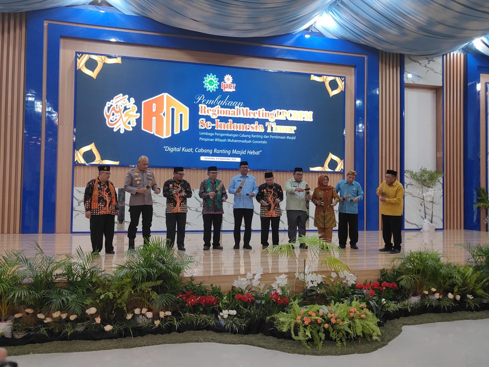 pertemuan regional Lembaga Pembinaan Cabang dan Ranting Muhammadiyah (LPCRPM) se-Indonesia Timur di Gedung Indoor David Bobihoe Akib, Universitas Muhammadiyah Gorontalo (UMGO). Sabtu (6/9/2025).