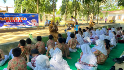 Wisata Baca Gorontalo digelar bersama siswa SDN 41 Hulonthalangi dan SDN 10 Kota Barat. Foto (Istimewa)