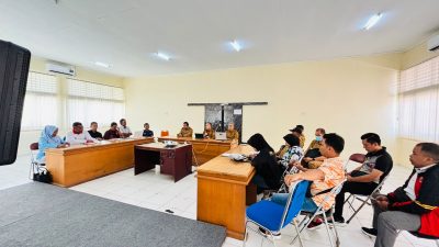 Suasana Rapat Persiapan Popnas dan Peparpenas 2025 di Aula Dispora Provinsi Gorontalo. Senin (29/9/25)